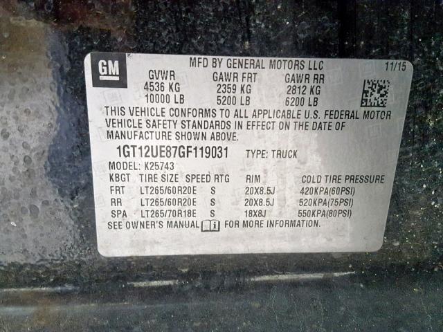 1GT12UE87GF119031 GMC Sierra K2500 Denali