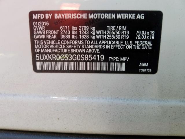 5UXKR0C53G0S85419 BMW X5 Xdrive35i
