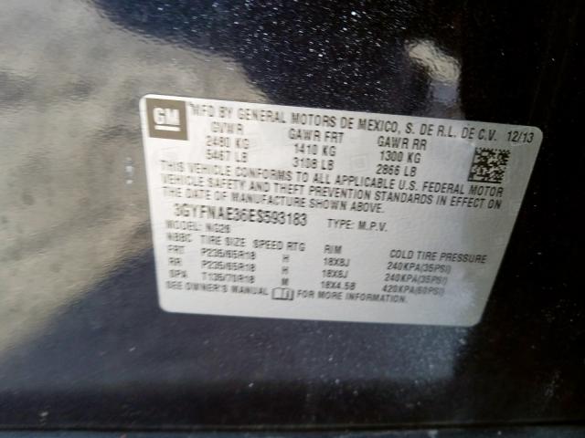 3GYFNAE36ES593183 Cadillac SRX