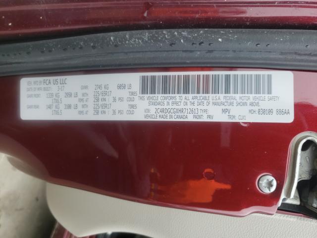 2C4RDGCGXHR712613 Dodge Grand Caravan Sxt