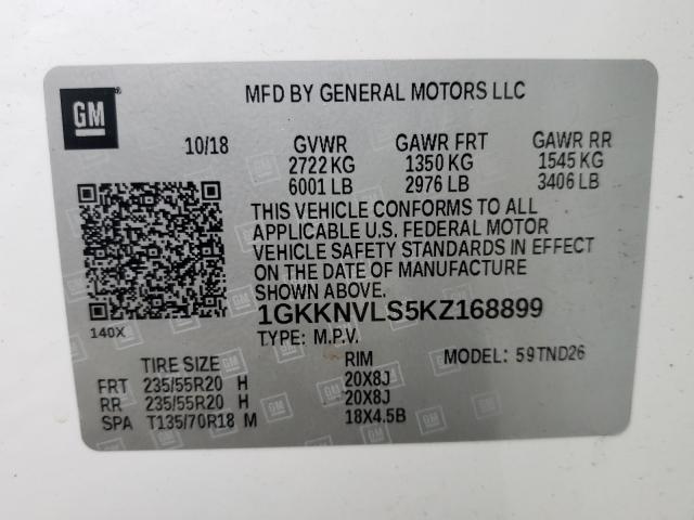 1GKKNVLS5KZ168899 GMC Acadia All Terrain