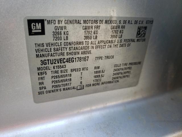 3GTU2VEC4EG178167 GMC Sierra K1500 Slt