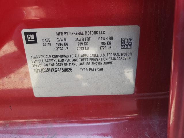 1G1JC5SHXG4150625 Chevrolet SONIC LT