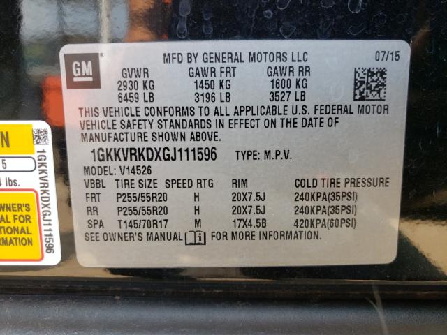 1GKKVRKDXGJ111596 GMC Acadia Slt-1