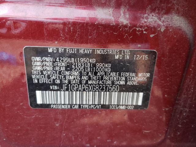 JF1GPAP6XG8237560 Subaru Impreza Sport Premium