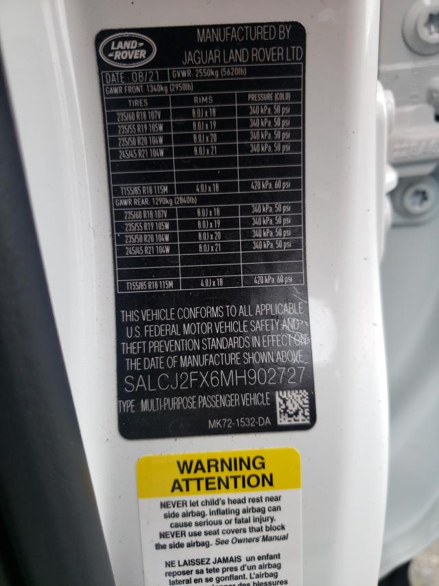 SALCJ2FX6MH902727 Land Rover Discovery Sport S