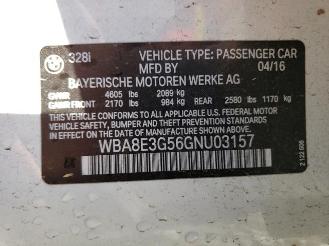 WBA8E3G56GNU03157 BMW 328 Xi Sulev