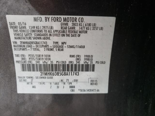 2FMHK6D85GBA11743 Ford Flex Limited