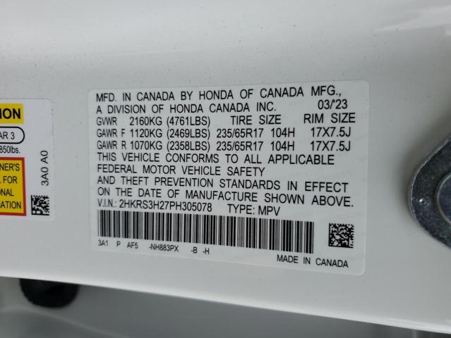 2HKRS3H27PH305078 Honda CR-V LX