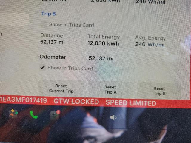 5YJ3E1EA3MF017419 Tesla MODEL 3