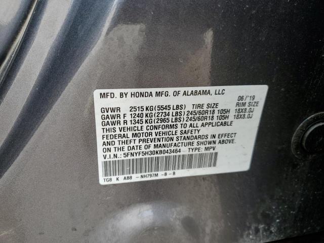 5FNYF5H30KB043464 Honda Pilot Ex