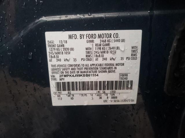 2FMPK4J99KBB61554 Ford EDGE SEL