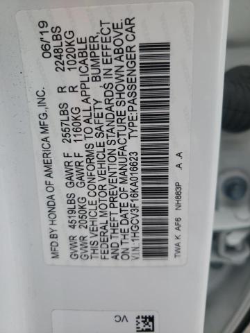 1HGCV3F16KA016623 Honda ACCORD HYBRID