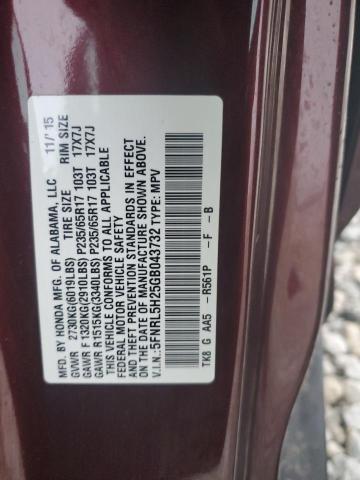 5FNRL5H25GB043732 Honda ODYSSEY LX