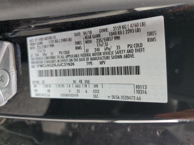 1FMCU9GD6JUC31926 Ford ESCAPE SE