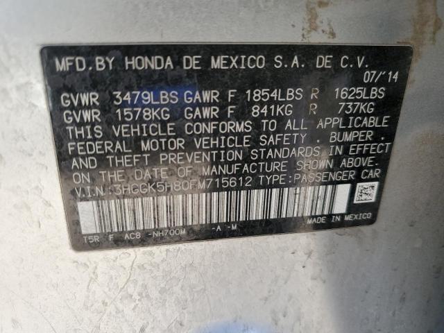 3HGGK5H80FM715612 Honda FIT EX