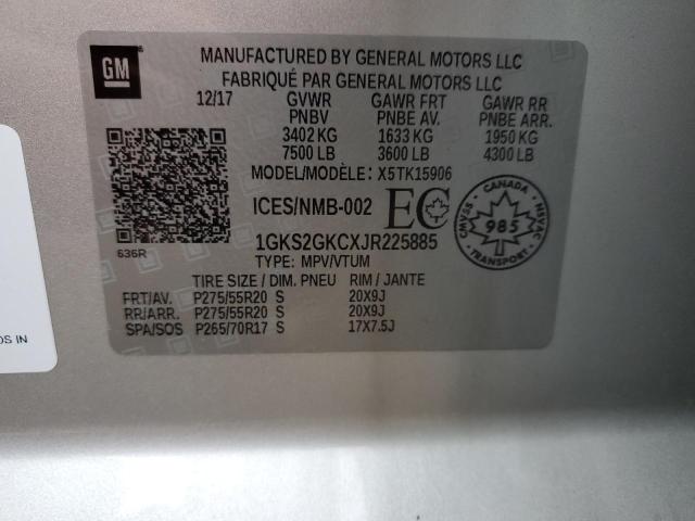 1GKS2GKCXJR225885 GMC Yukon Xl K1500 Slt