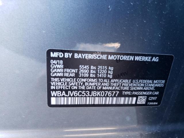 WBAJV6C53JBK07677 BMW 640 Xigt
