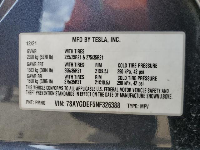 7SAYGDEF5NF326388 Tesla Model Y