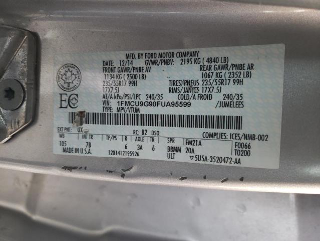 1FMCU9G90FUA95599 Ford ESCAPE SE