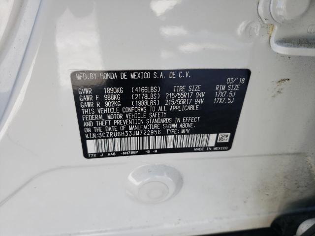 3CZRU6H33JM722956 Honda HR-V LX