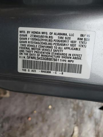 5FNRL5H33GB007661 Honda ODYSSEY SE