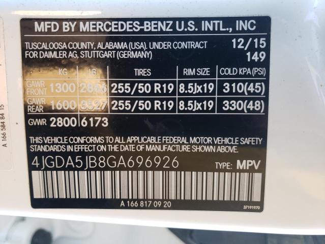 4JGDA5JB8GA696926 Mercedes-Benz GLE 350