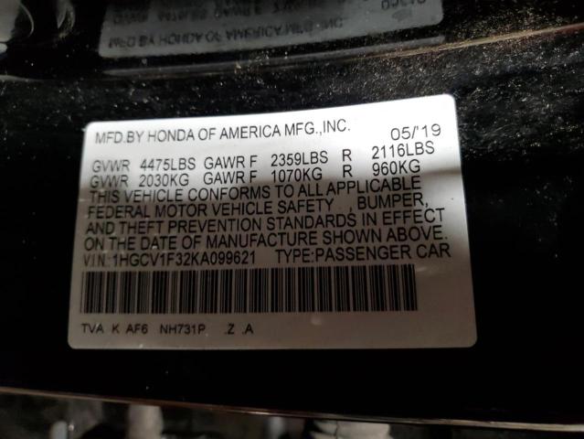 1HGCV1F32KA099621 Honda Accord Sport