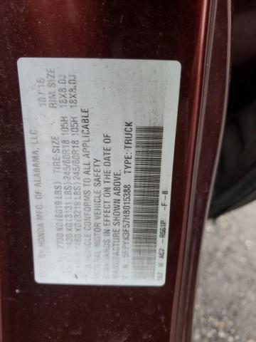5FPYK3F57HB015388 Honda Ridgeline Rtl