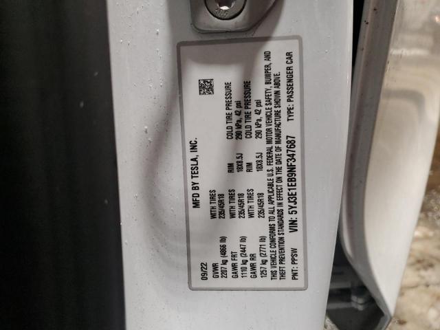 5YJ3E1EB9NF347687 Tesla MODEL 3