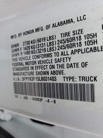 5FPYK3F15LB031403 Honda Ridgeline Sport