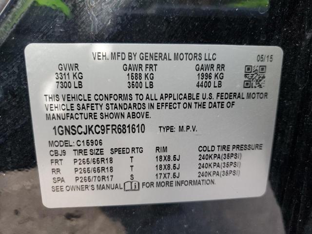 1GNSCJKC9FR681610 Chevrolet Suburban C1500 Lt