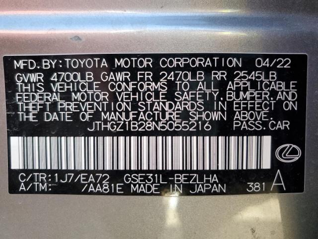 JTHGZ1B28N5055216 Lexus Is 350 F-sport