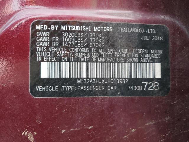 ML32A3HJXJH013932 Mitsubishi MIRAGE ES