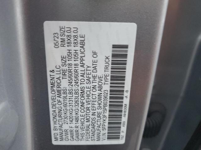 5FPYK3F15PB039023 Honda Ridgeline Sport