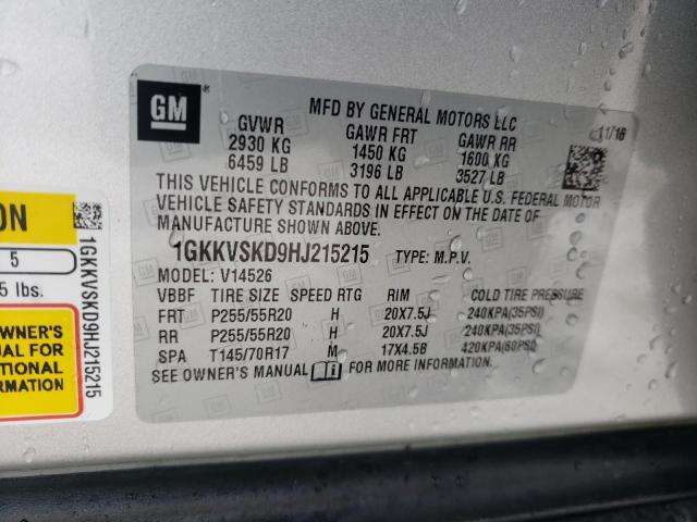 1GKKVSKD9HJ215215 GMC Acadia Limited Slt-2