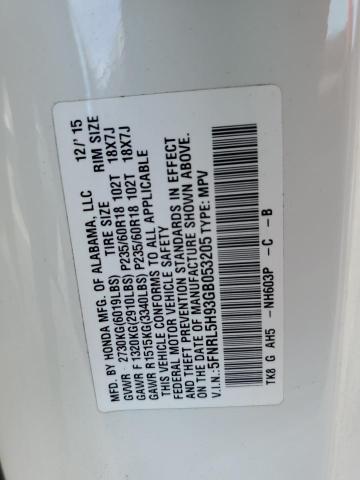 5FNRL5H93GB053205 Honda Odyssey Touring