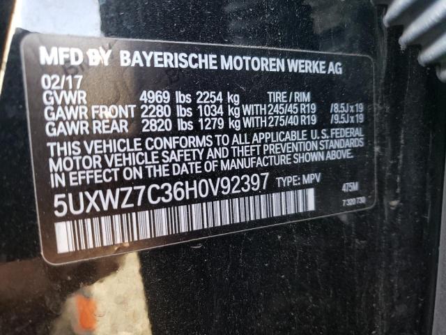 5UXWZ7C36H0V92397 BMW X3 Sdrive28i