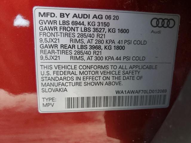 WA1AWAF70LD012069 Audi Sq7 Premium Plus