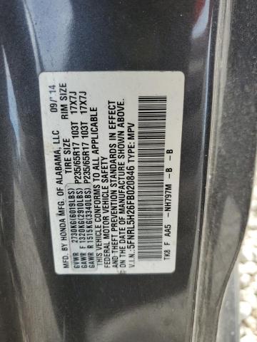 5FNRL5H26FB020846 Honda ODYSSEY LX