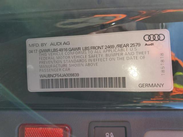 WAUBNCF54JA009839 Audi A5 Premium Plus