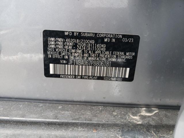 JF1VBAU67P8806181 Subaru WRX GT