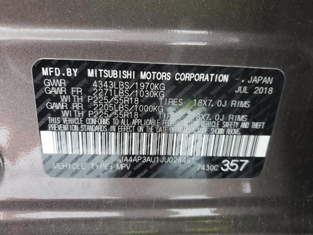 JA4AP3AU1JU024461 Mitsubishi Outlander Sport Es