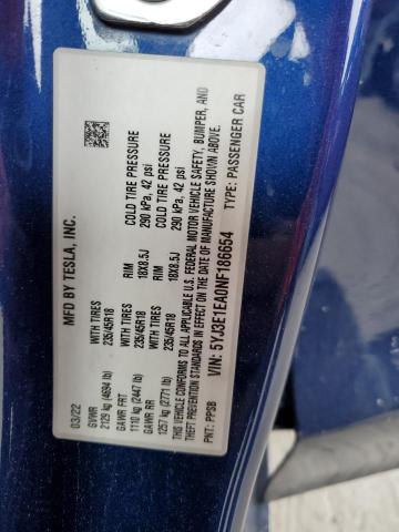 5YJ3E1EA0NF186654 Tesla MODEL 3