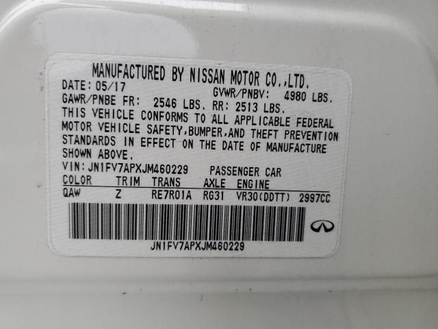 JN1FV7APXJM460229 Infiniti Q50 Red Sport 400