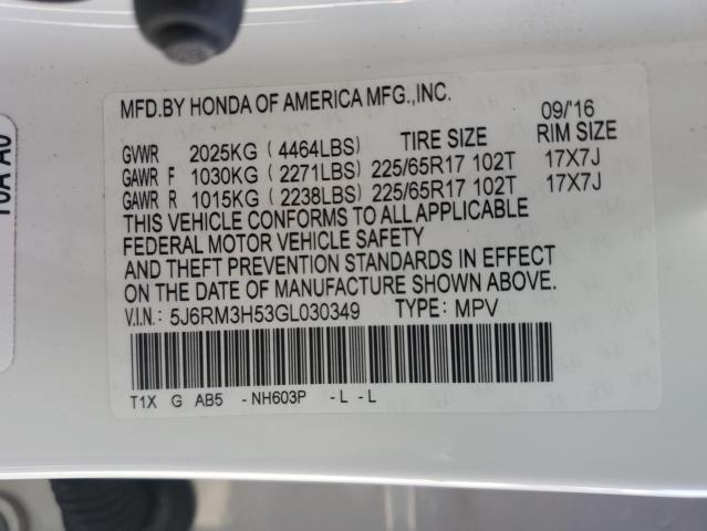 5J6RM3H53GL030349 Honda CR-V EX