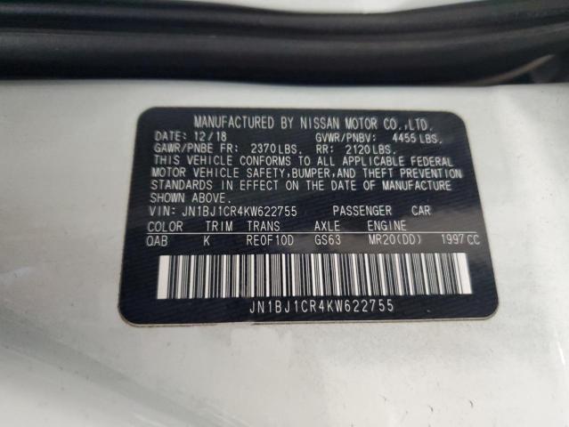 JN1BJ1CR4KW622755 Nissan Rogue Sport S