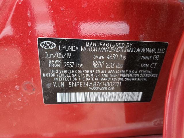 5NPE34AB7KH802121 Hyundai Sonata Limited Turbo