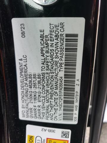 1HGCY2F51PA066454 Honda Accord Hybrid Sport