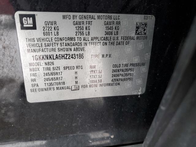 1GKKNKLA6HZ243186 GMC ACADIA SLE